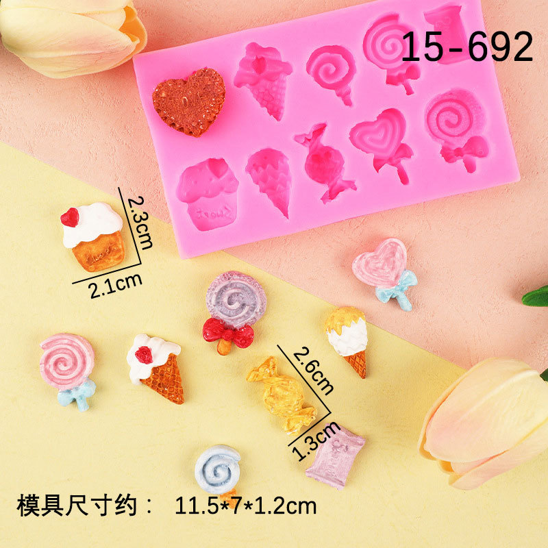 Lollipop caramelo helado modelado molde de silicona hecho a mano galleta del chocolate decoración la torta