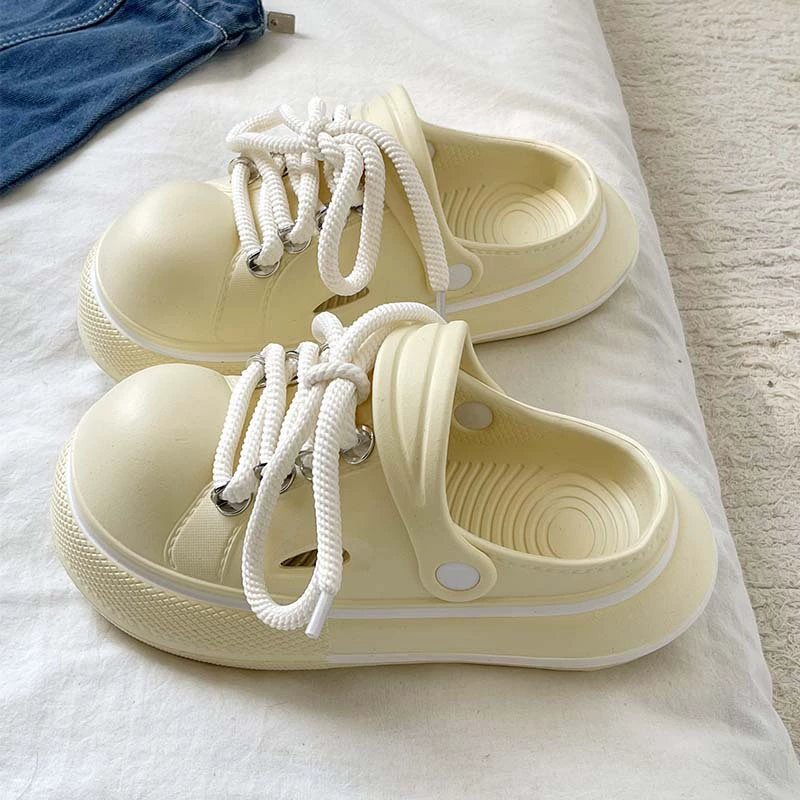 DIMIFEI Милая Баотоу Кабуш Shoes и повседневные пляжные сандалии, студенты 2025 лето, толстая подошва, уличная одежда