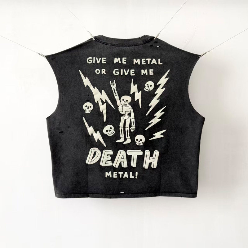 Fuck U Rock & Roll Unruly Rock Limited Edition Washed and Distressed Sleeveless Vest T-Shirt for Men Trendy Fuck U Rock & Roll Unruly Rock Limited Edition Washed and Distressed Sleeveless Vest T-Shirt for Men Trendy