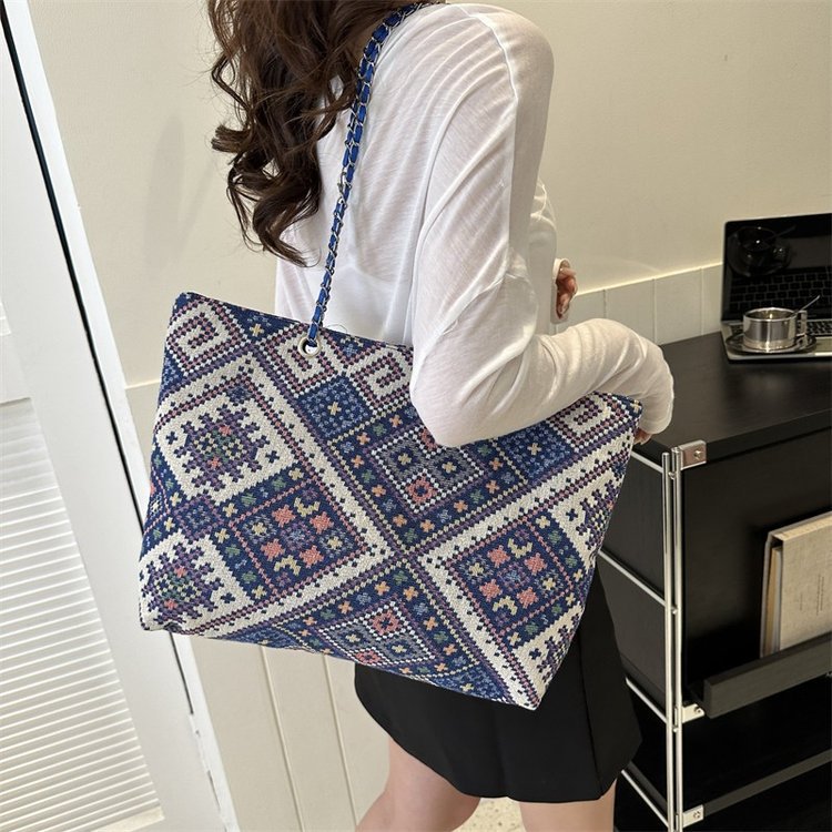 Bolsa nacional de gran capacidad 2023 bolsas de lona rojas red bolsas de brazo bolsas de hombro de mujer al por mayor