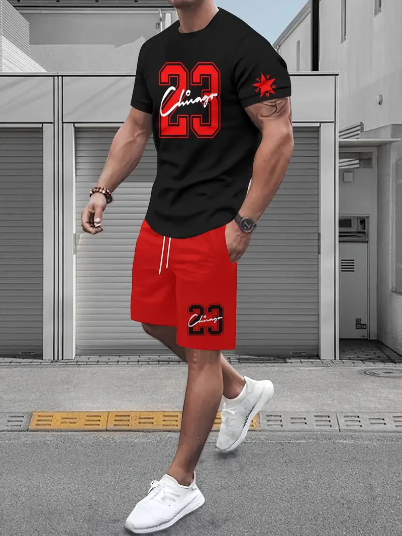 2025 nuevo producto Amazon nuevo conjunto de pantalones cortos de camiseta de manga corta de alta calidad transfronteriza europea y americana ME05 MA04