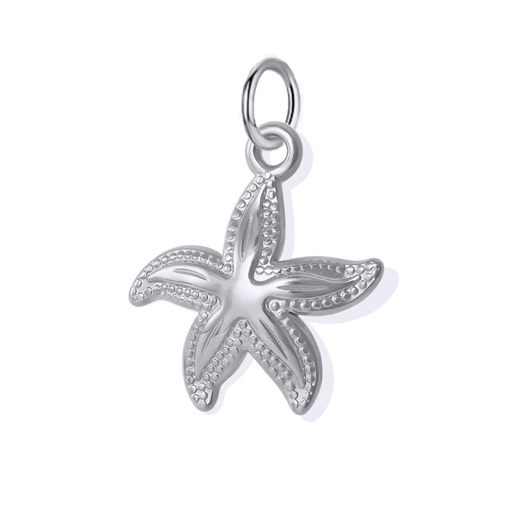 Real Gold Plated Plating Material 1 Piece 304 Stainless Steel PVD Coated Real Gold Plated Starfish Shell Pendant DIY Jewelry Accessories