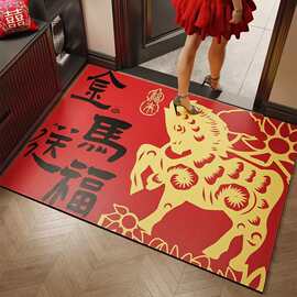 法式高级入户门皮革地垫耐脏免洗pvc复古垫子脚垫可裁剪防滑地毯