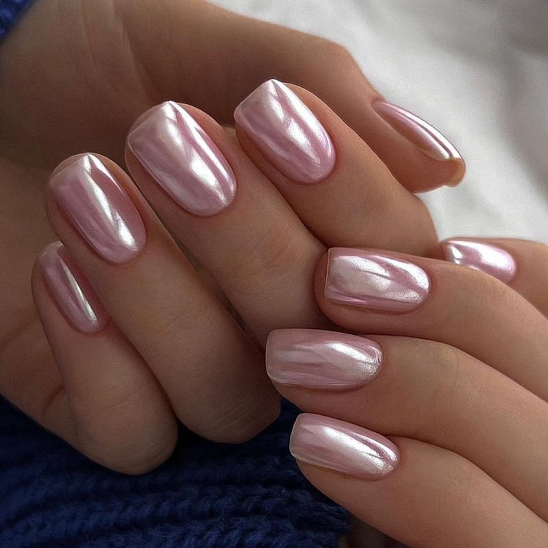 Wear a Japanese Style Sweet Solid Color Fake Nails Cross-border New Short Nail Pieces Removable Simple Coating Nail Pieces
