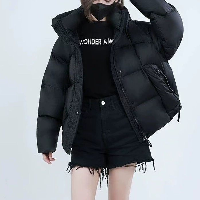 Новый графеновый пуховик женский короткий капюшон утолщенные теплые зимние куртки черный цвет карри белый