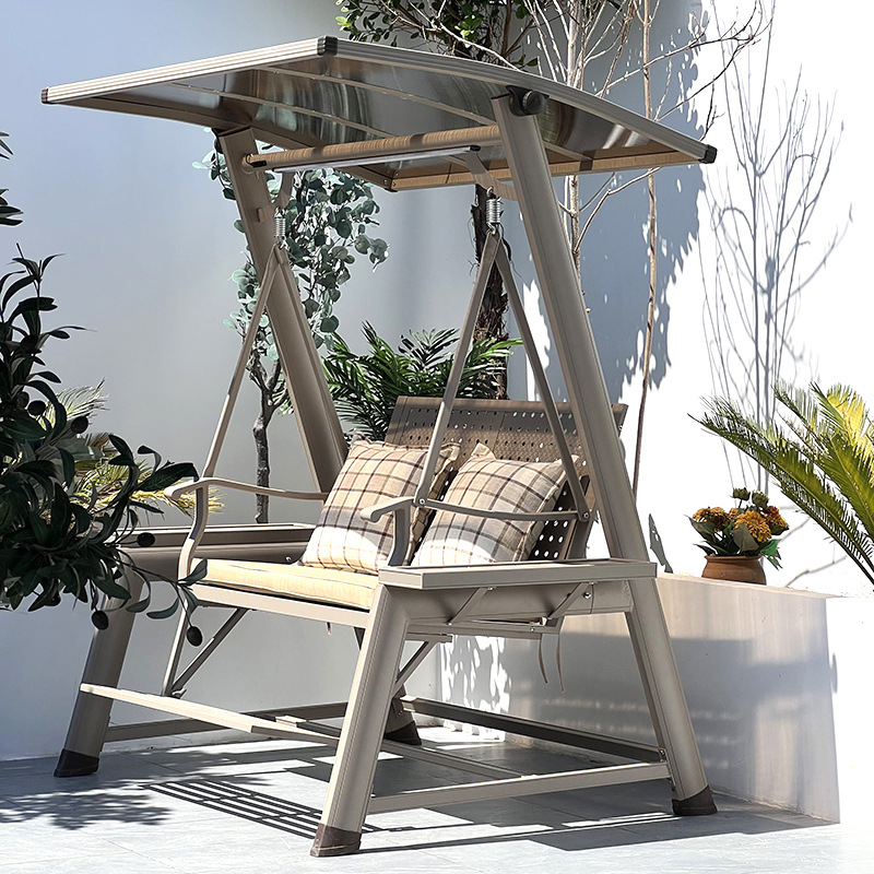 Silla colgante para exteriores, silla colgante para patio, silla colgante tipo cesta para balcón, silla colgante de metal moderna de aleación de aluminio para interiores.