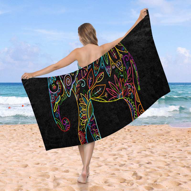 Waffle toallas de playa Amazon venta caliente vacaciones de playa al aire libre absorción de agua engrosada piña toallas de baño de impresión digital