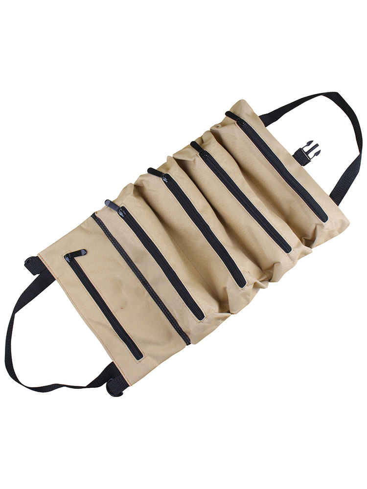 Kit de herramientas caqui-cinco cuadrículas ~ Tela Oxford