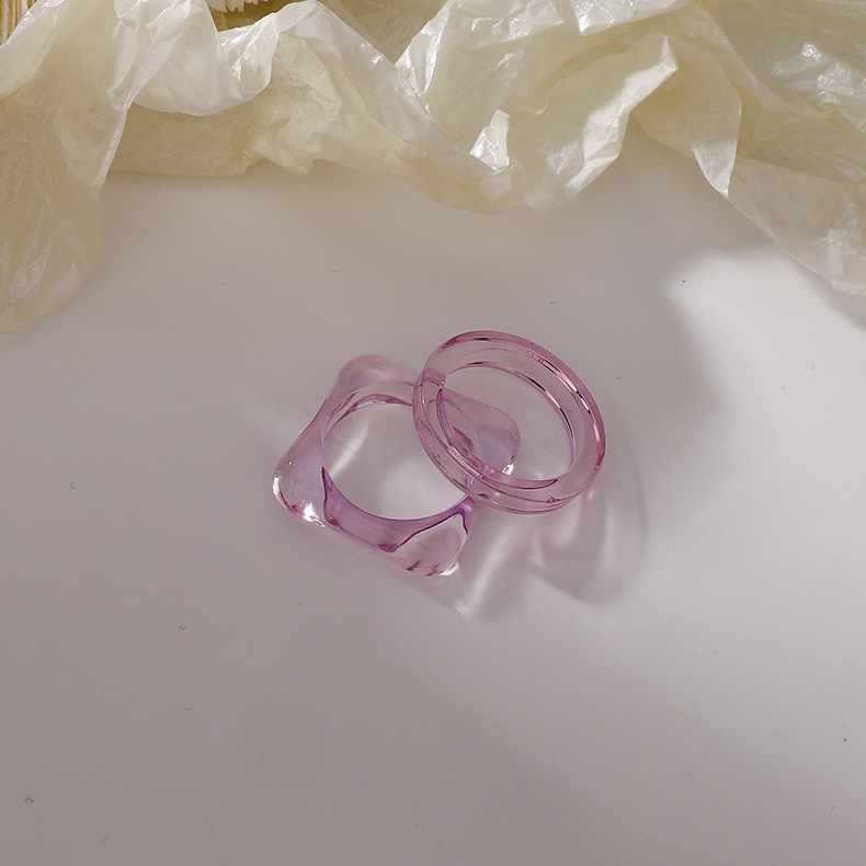 Fashion Color Square Acrylic Ring display picture 9