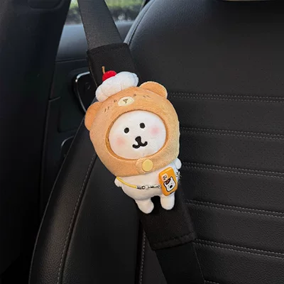 Self-deprecating Bear Car Seatbelt Seat belt shoulder pad - burning-bear