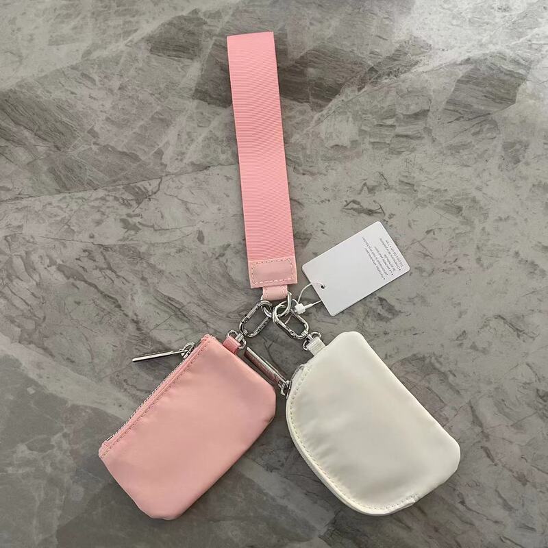 New Dual Pouch wristlet Multicolor Wrist Bag Lulu Same Style Key Bag Wallet Card Bag