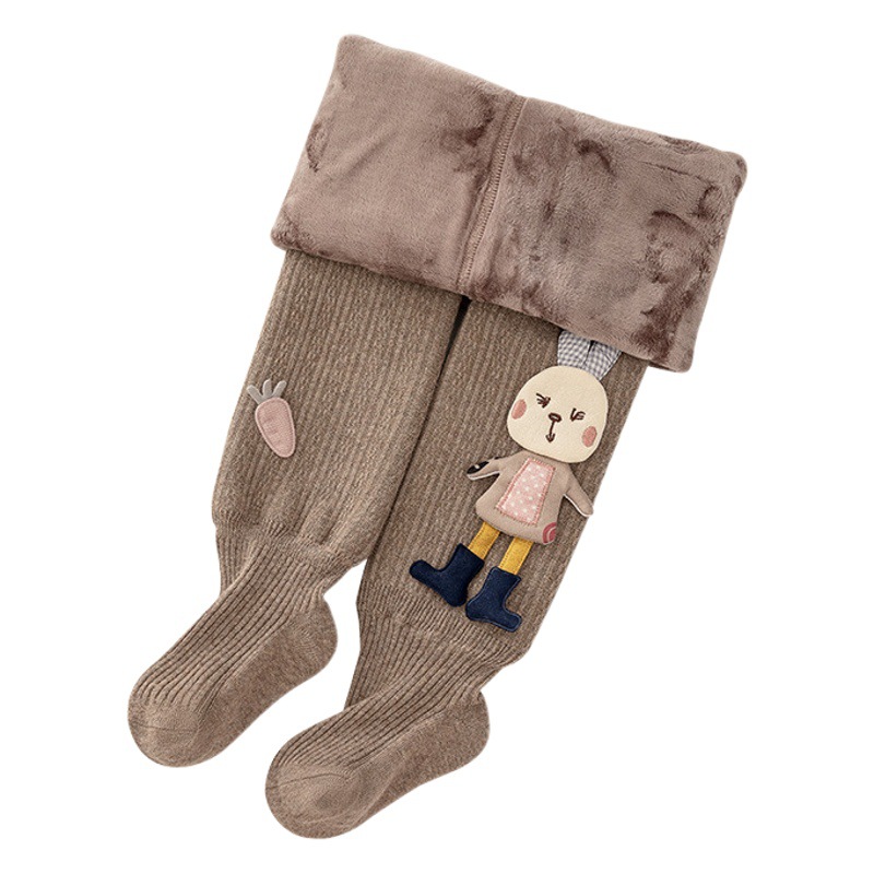 女の子のレギンスと秋冬のベルベットの厚い子供のレギンスの外に洋風の女の子のレギンスの赤ちゃんのレギンスのバッチを着ています。