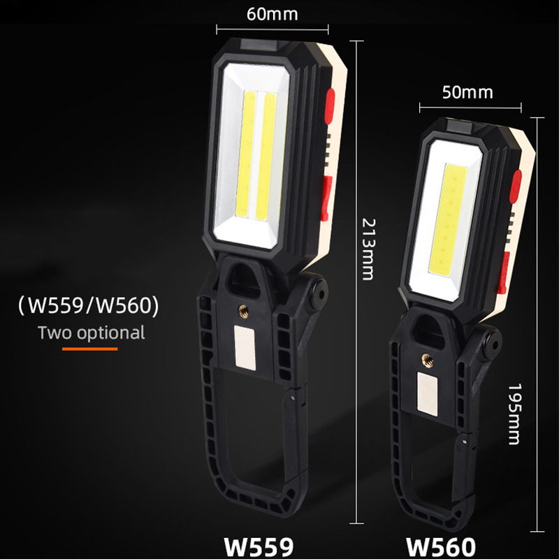 COB luz de trabajo USB carga multifuncional plegable reacondicionamiento imán pantalla LED advertencia emergencia linterna