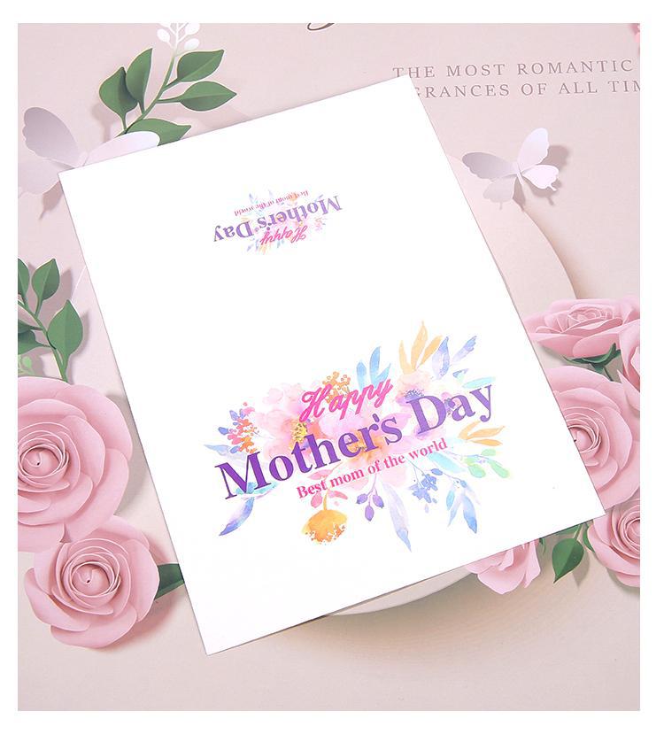 Mother'S Day Festival Mother's Day Fashion Mama Letter Heart Shape Flower Paper Festival Card 1 Piece
