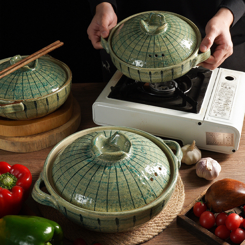 三分烧陶瓷砂锅煲家用手绘耐高温炖汤锅燃气明火煲仔饭专用煮粥锅