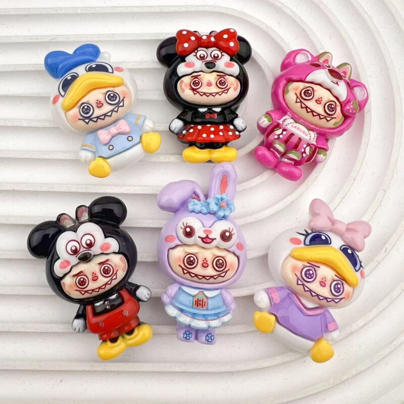 Cartoon Cute Abu Doll DIY Resin Accessories Patch Handmade Hairpin Brooch Refrigerator Magnet Mobile Phone Case Jewelry