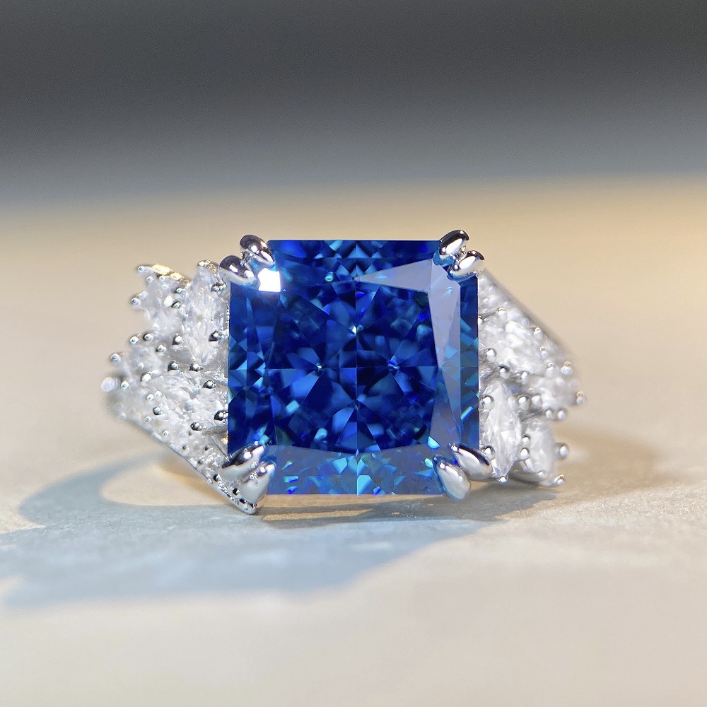 Fashion Square Sterling Silver Plating Zircon Rings 1 Piece