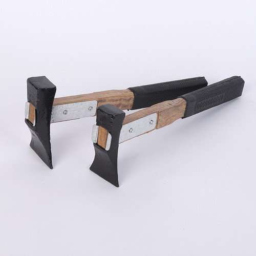 Reinforced wooden handle planing adze PVC shock-proof handle plastic-coated large and small forged planing adze planing ax woodworking square roof manufacturer wholesale