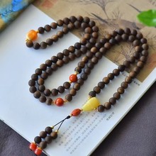 热卖款天然沉香搭配瓦西南红蜜蜡等高端精致多圈手串链时尚男女款