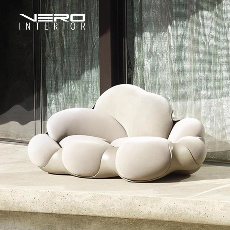 Light Luxury Cloud Fabric Sofa Living Room Home Creative Design Art High-End Fiberglass Leisure Special-Shaped Sofa