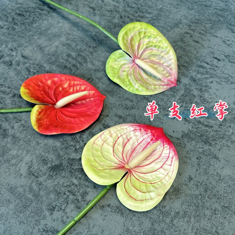 Decoración de Escenarios de Boda con Anturios Simulados, Decoración del Hogar, Accesorios de Fotografía, Adornos de Flores Artificiales en 3D para Venta al por Mayor