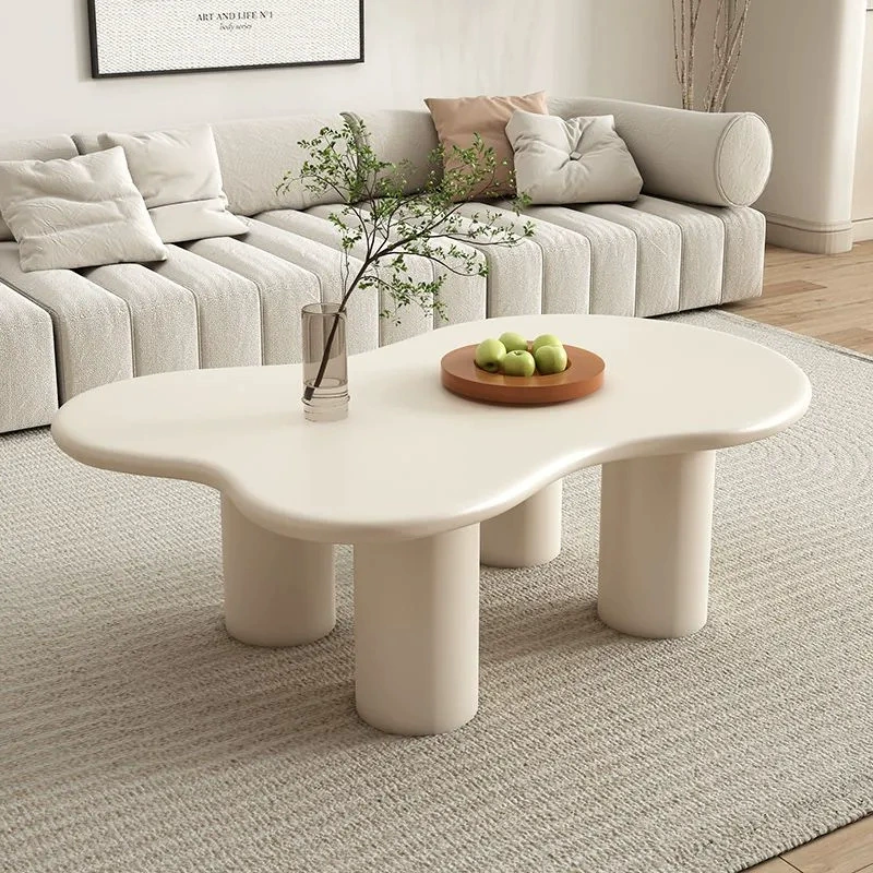 Журнальный столик Cloud для гостиной, небольшой квартиры, кремового стиля, модный минималистичный современный низкий стол неправильной формы, небольшой столик в стиле ваби-саби.