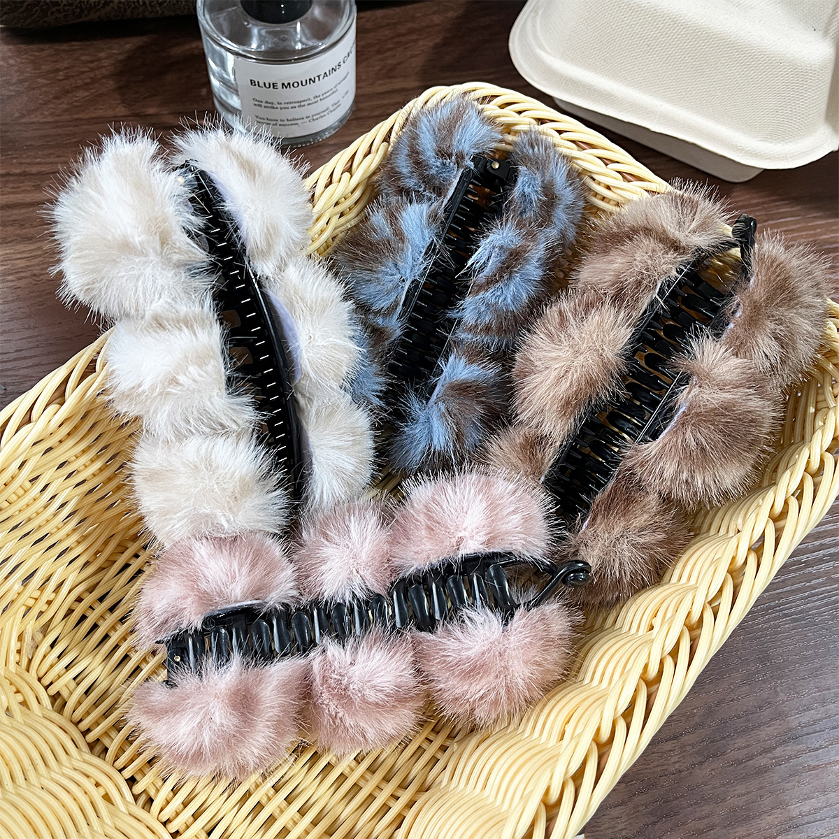 Tigre estriado bola de cabello banana de cabello de invierno y otoño, cabello de cabello japonés y coreano perezoso temperamento de alto nivel detrás de la cabeza agarrar clips adornamiento para el pelo