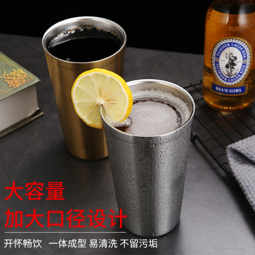 304 stainless steel cup restaurant beer juice cold drink water cup Korean kindergarten water cup mouthwash cup customization