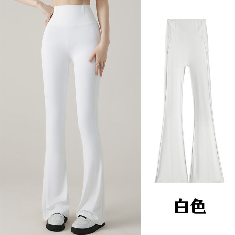 馬蹄型の微フレアパンツ、お腹を引き締めるタイトなワイドレッグヨガパンツ、外でも着用できるハイウエストレギンス、女性用薄手サマーフレアパンツ|undefined