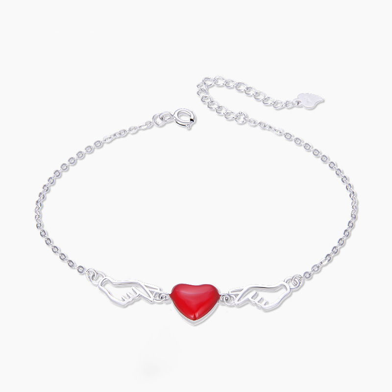 S925 plata esterlina goteo amor pulsera joyas de mano creativas mujeres suministro al por mayor un agente de venta