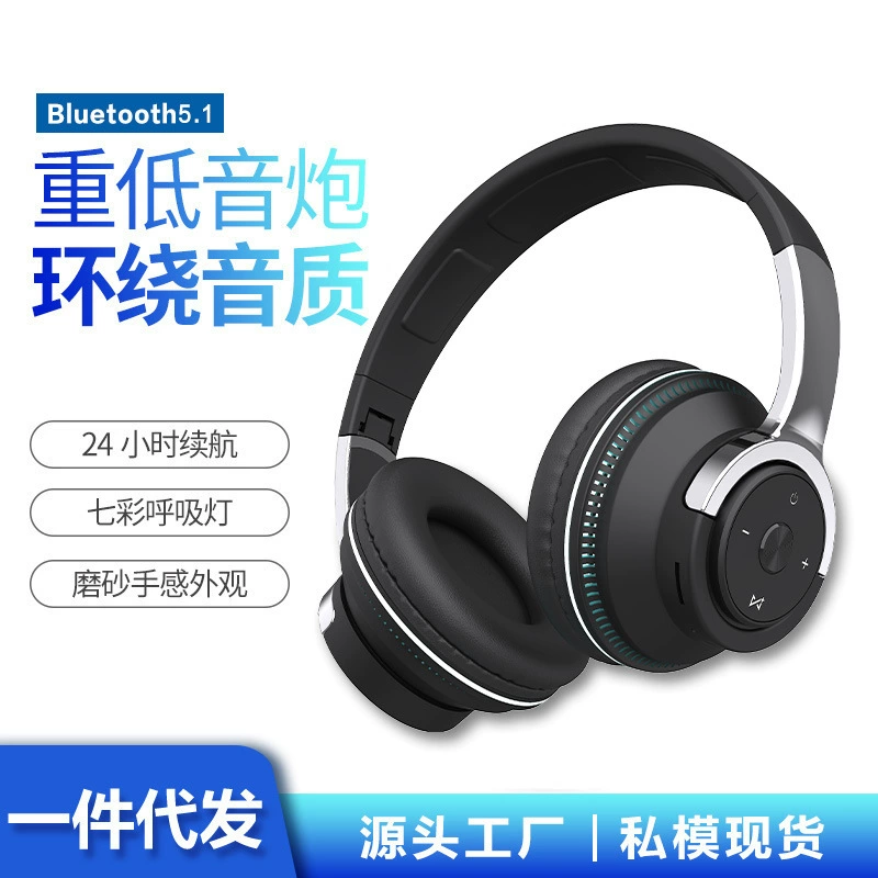 Новая частная модель H2, беспроводная Bluetooth-гарнитура со светодиодной подсветкой и мощным басом, оптовый производитель