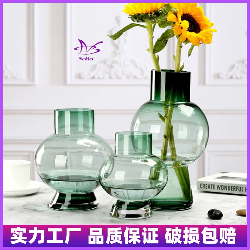 Современная простая прозрачная стеклянная ваза, креативная домашняя гидропонная ваза Fenton высокого уровня, украшения высокого уровня, ветер