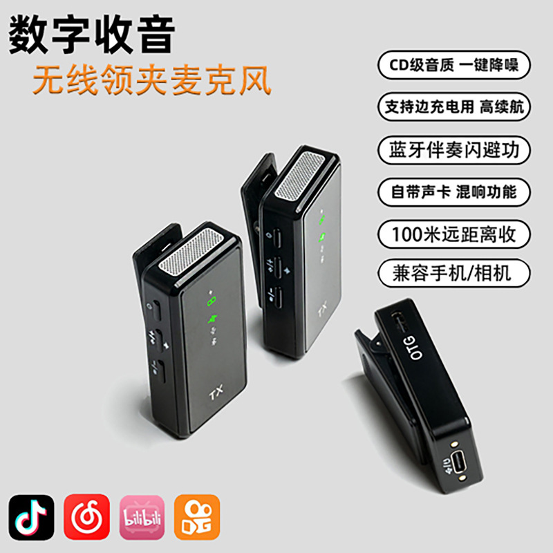 2024 Private Brand Wireless Lavalier Microphone for Livestreaming, MCs, Recording, Influencers, E-commerce, Outdoor Link-up, PK