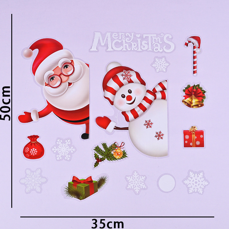 Christmas static stickers creative New Year window window flower stickers making holiday glass decoration window