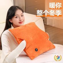✅跨境加热抱枕汽车座椅靠枕靠背腰暖腹暖手办公室居家发热抱