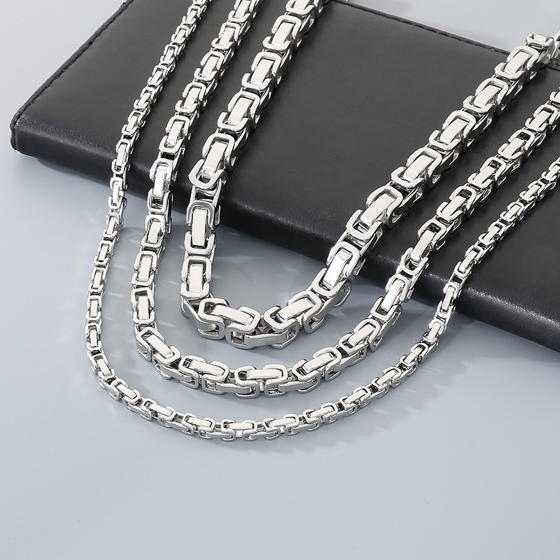 Byzantine Emperor Chain Necklace For Men In Stainless Steel_voghion.com