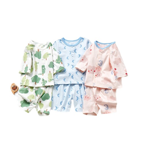 Summer Set for Baby Boys and Girls, Pure Cotton Thin Separate Children's Pajamas, Summer Toddler Air Conditioning Clothes, Short Sleeve Homecoming Clothes