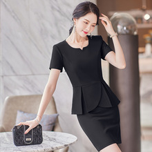 职业套装女夏季短袖美容院前台工装酒店餐厅服务员空姐制服工作服