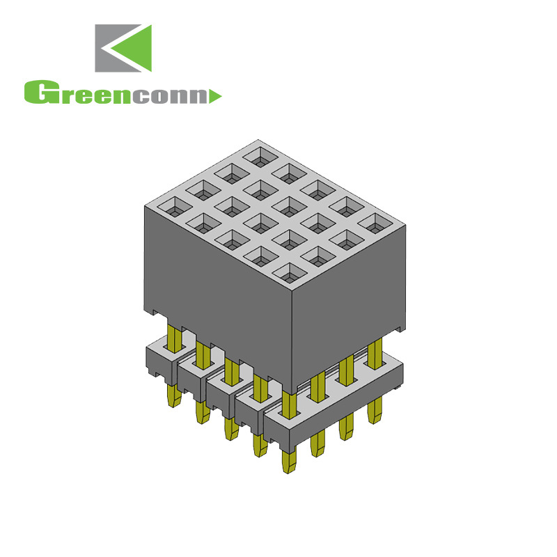 格棱连接器Pin距2.00mm四排双塑母座连接器塑高6.35mm排母连接器