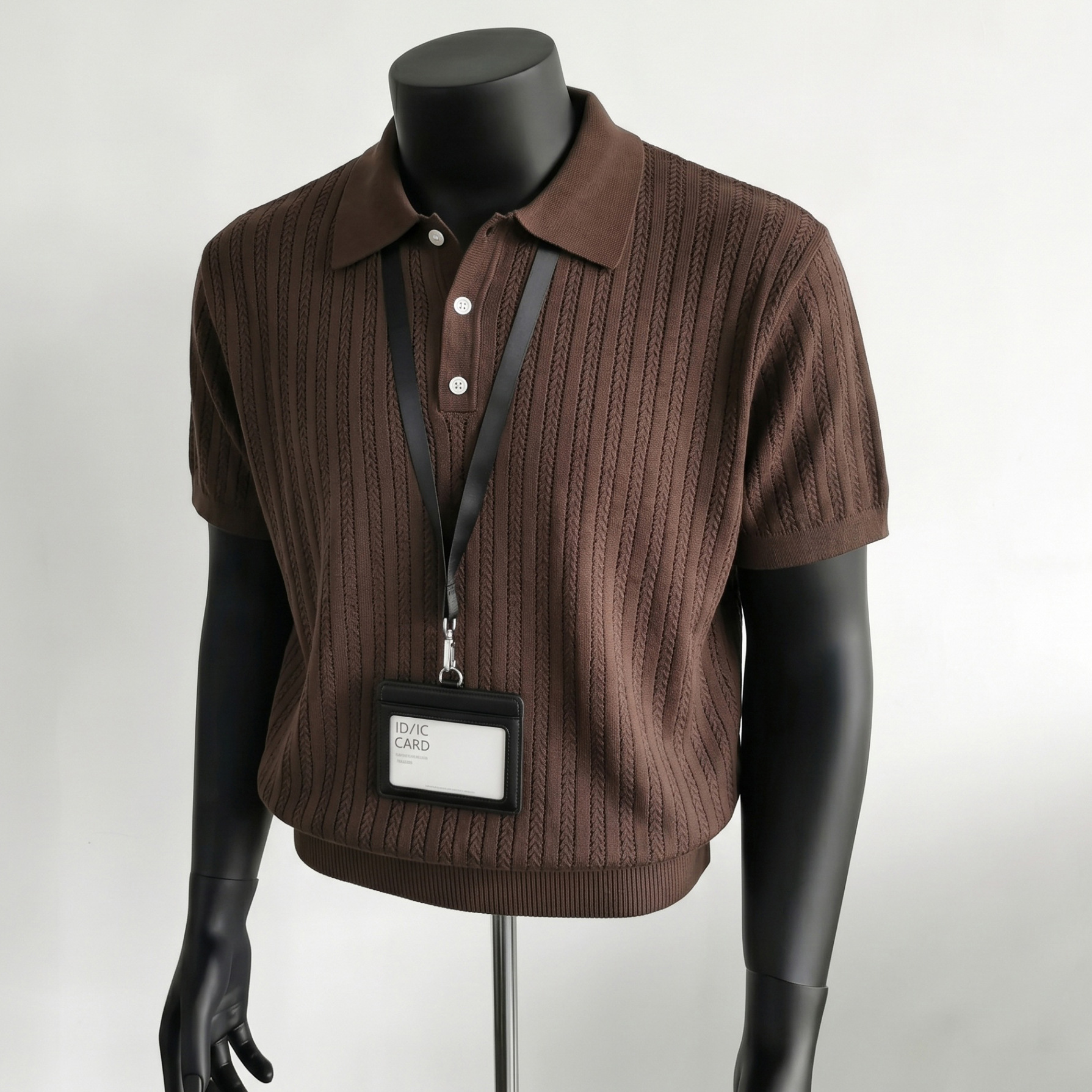 Polo camiseta de punto camiseta de manga corta camiseta de hombre con solapa viejo estilo de negocios texturas de hielo verano fábrica transfronteriza al por mayor