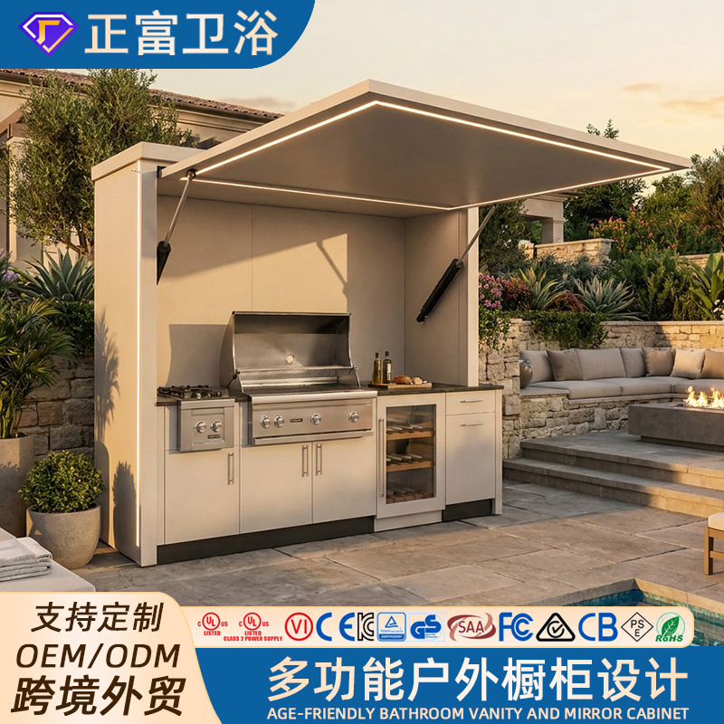 Custom stainless steel outdoor cabinets for villas, courtyards, waterproof kitchens, barbecue parties, integrated cabinets from export manufacturer Custom stainless steel outdoor cabinets for villas, courtyards, waterproof kitchens, barbecue parties, integrated cabinets from export manufacturer