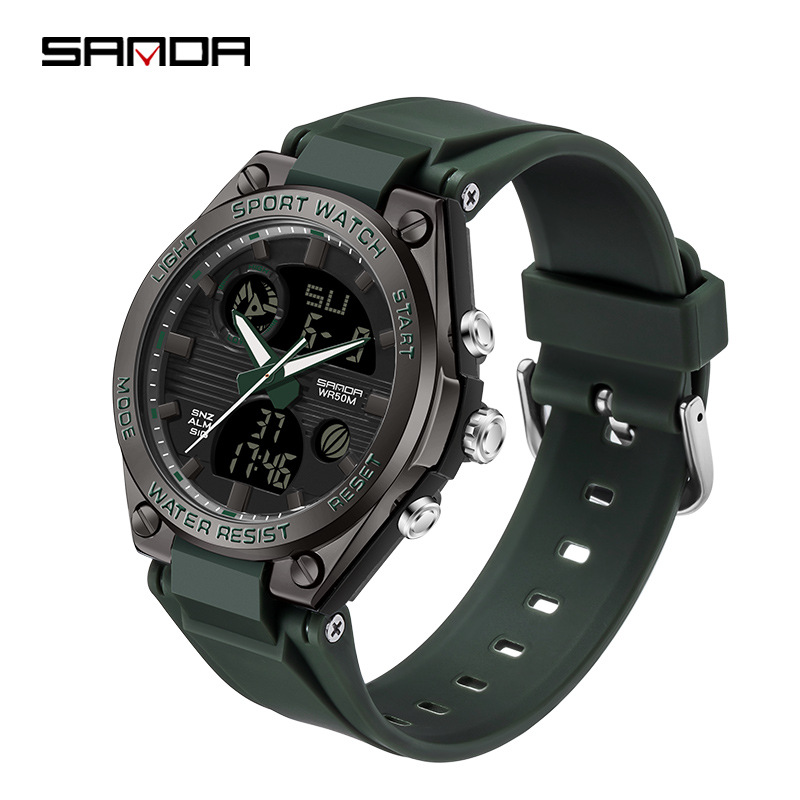 6067 고무링 블랙 & 그린 [여성 스타일]