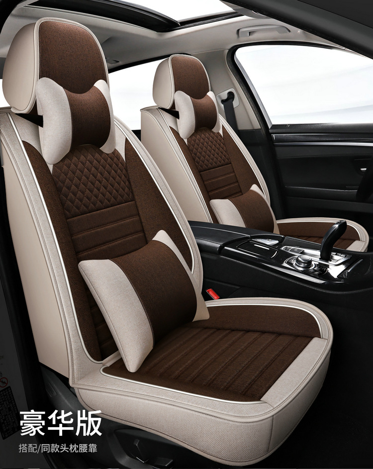 2025 New Cotton and Linen Owl Cartoon Four Seasons Universal Car Seat Cushion All-Inclusive Manufacturer Wholesale