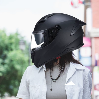 Motosiklet kaskı (dəbilqə) — Ear Safety Helmets - matt-black-clear-lenses-m