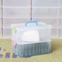 踩不坏塑料儿童玩具积木磁力片收纳盒便携透明多层叠加分类整理箱