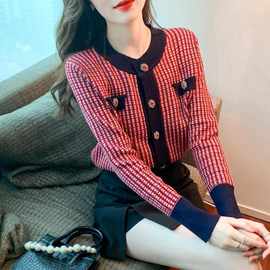 金漳服饰/甜美针织衫女气质复古长袖针织开衫外套