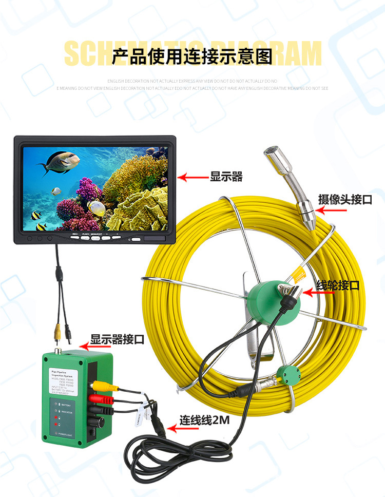 Pipe Endoscope Industrial Sewer Camera HD Pipe Camera Detector Wireless Wall Penetration Locator