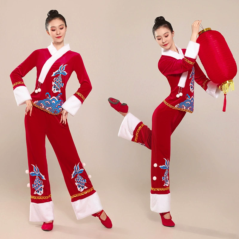 Новый праздничный костюм Yangge Национальный танец Новый год Новый год