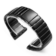 一件代发现货陶瓷表带手表腕链适用LD银钻陶瓷17/26/29mm黑色系列