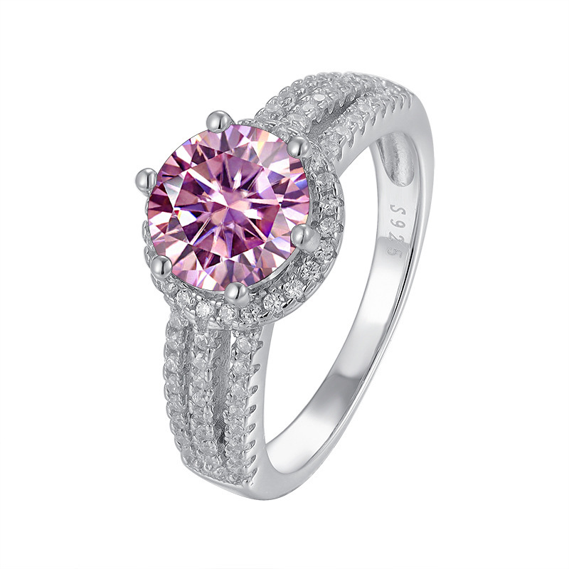 Anillo de diamante de diamante de diamante de diamante de plata esterlina de 2 quilates, anillo de boda de diamante de diamante, anillo de boda de diamante de diamante de diamante.